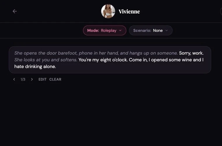 AI roleplay chat scenario on Clawra